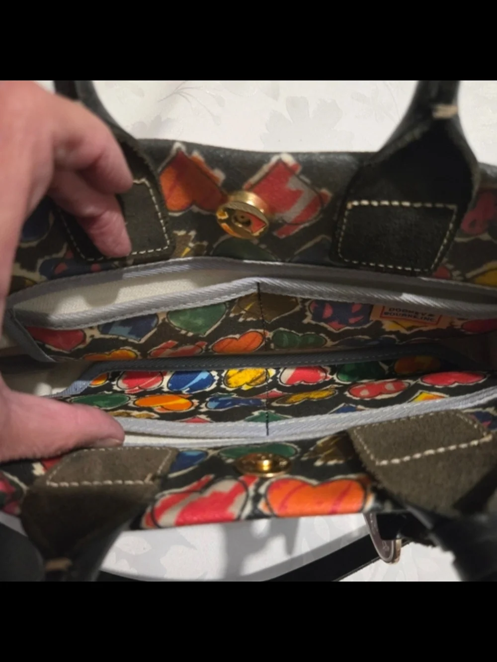 Vintage Dooney & Bourke Y2K Crayon Hearts Satchel